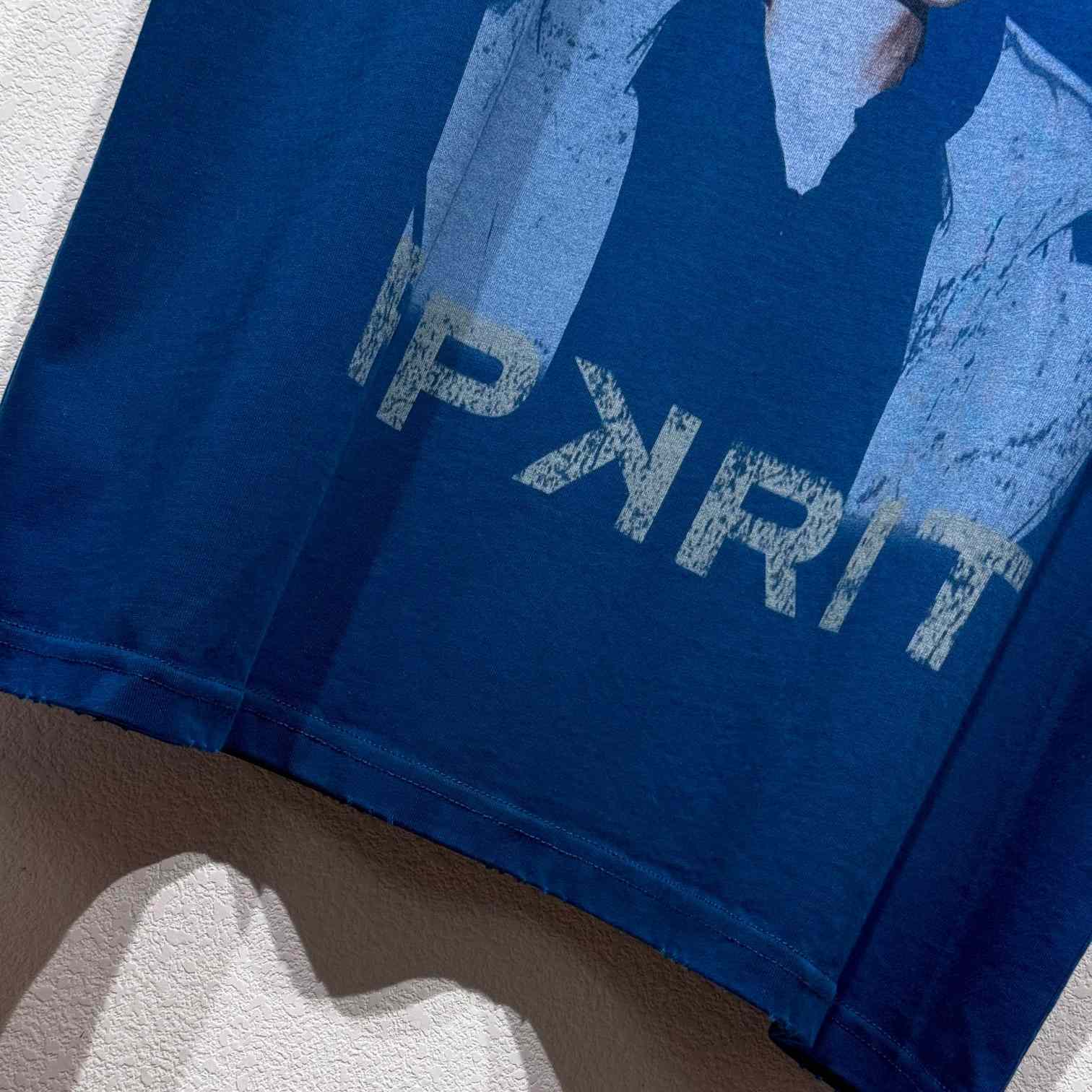 Balenciaga PP Krit Oversized T-Shirt In Dark Blue Dry Jersey - FashionPlug