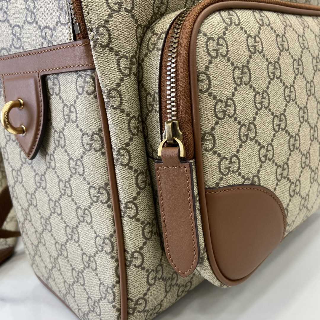 Gucci GG Emblem Medium Backpack  - FashionPlug