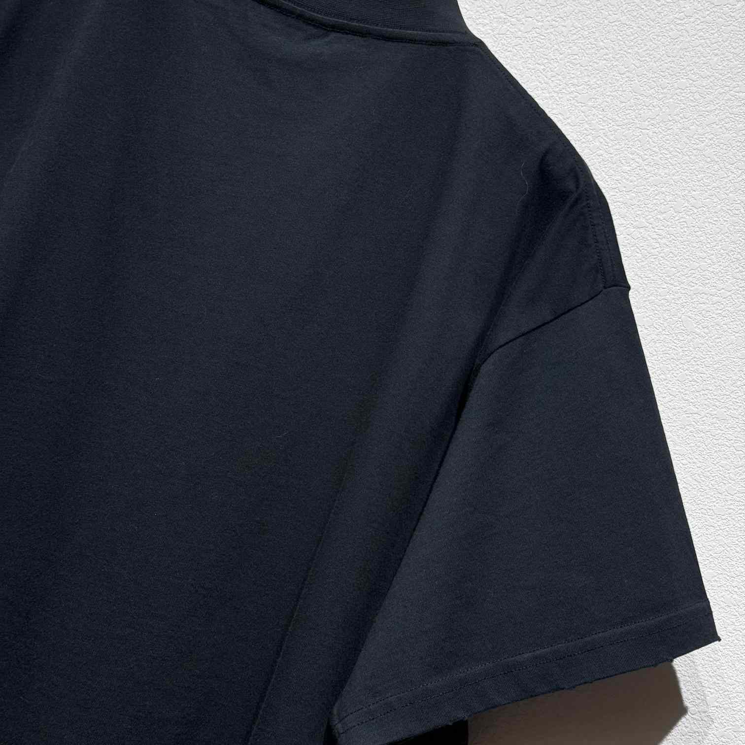 Balenciaga Michelle Boxy T-Shirt In faded Washed Black Dry Jersey - FashionPlug