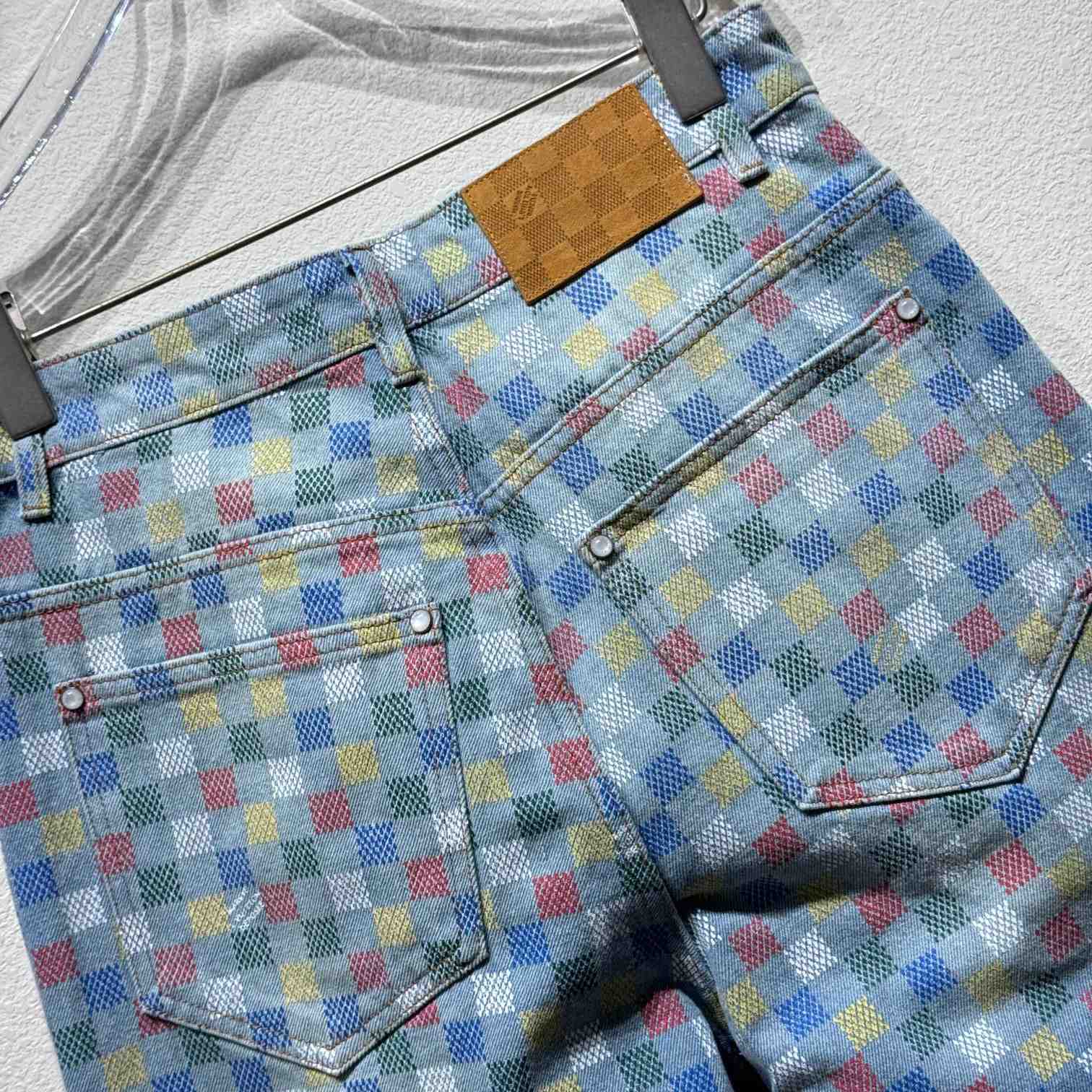 Louis Vuitton Damier Denim Wide-Leg Pants  1AHBMK - FashionPlug