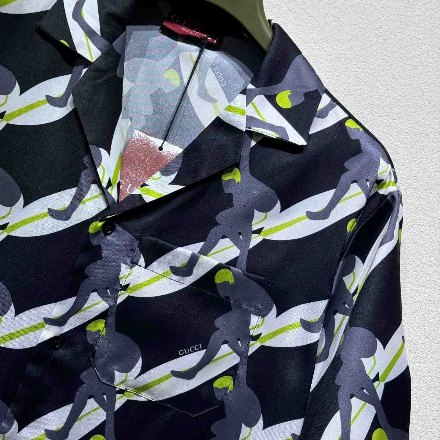 Gucci Printed Silk Bowling Shirt - FashionPlug