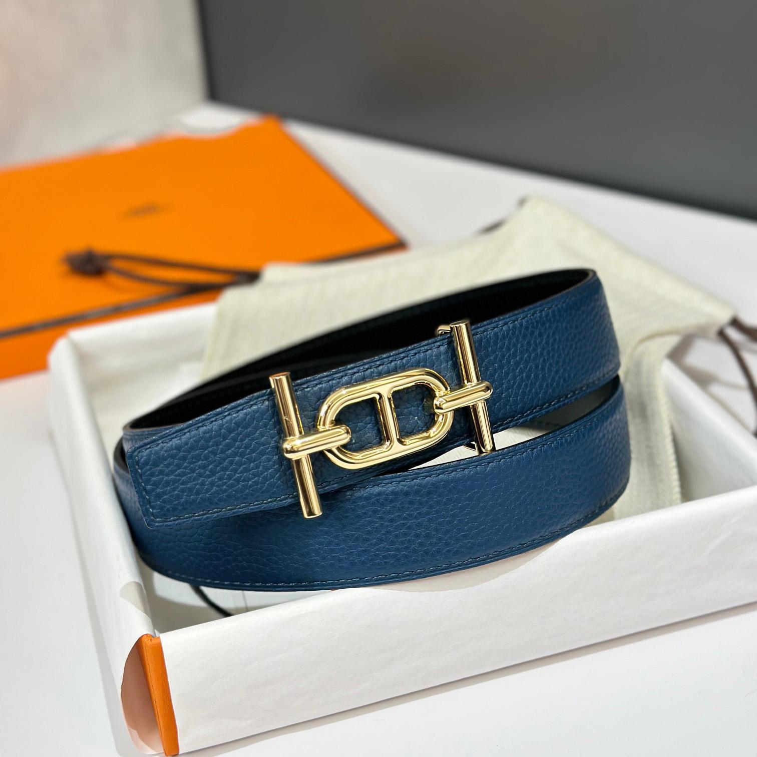 Hermes Ancre Buckle & Reversible Leather Strap 32mm - FashionPlug