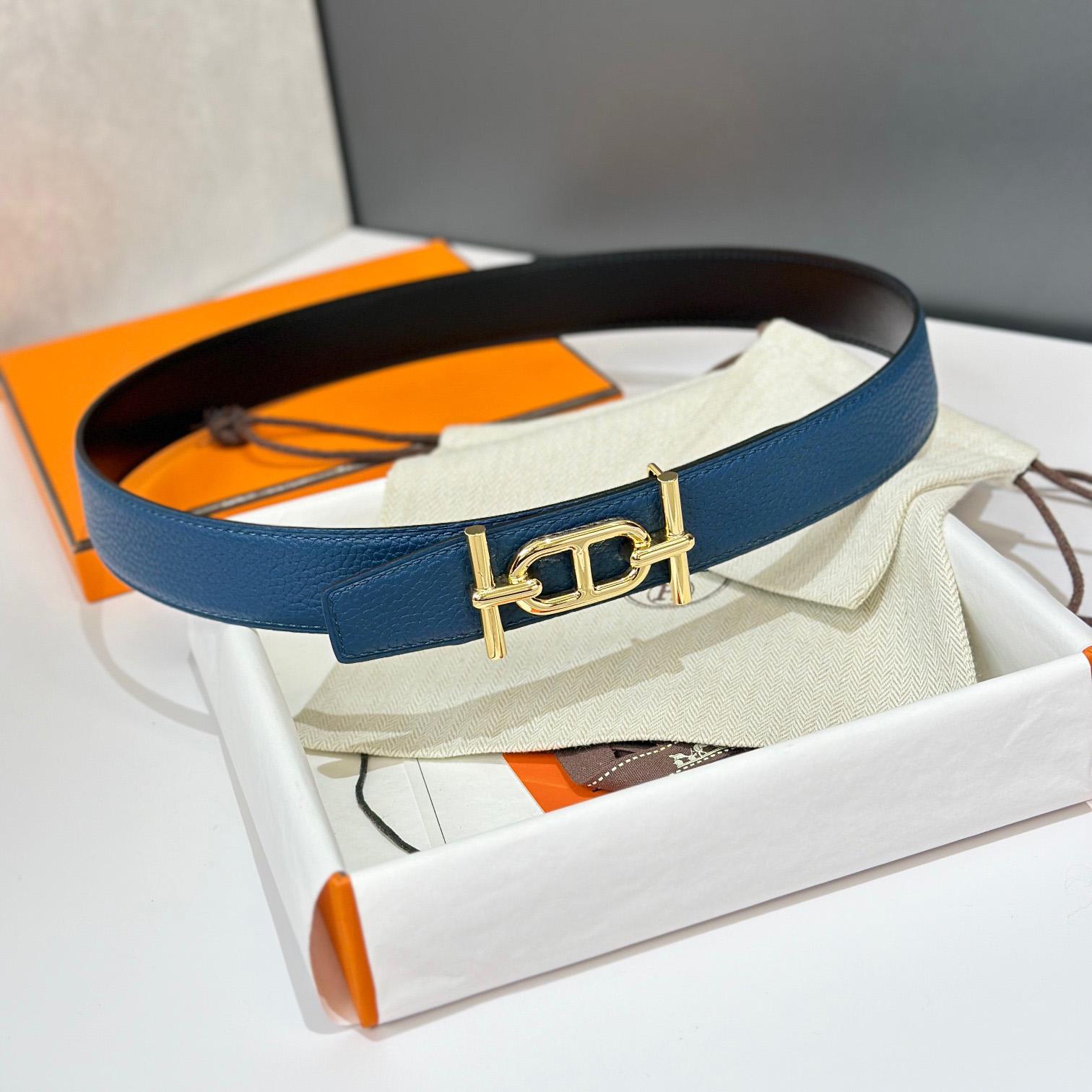 Hermes Ancre Buckle & Reversible Leather Strap 32mm - FashionPlug