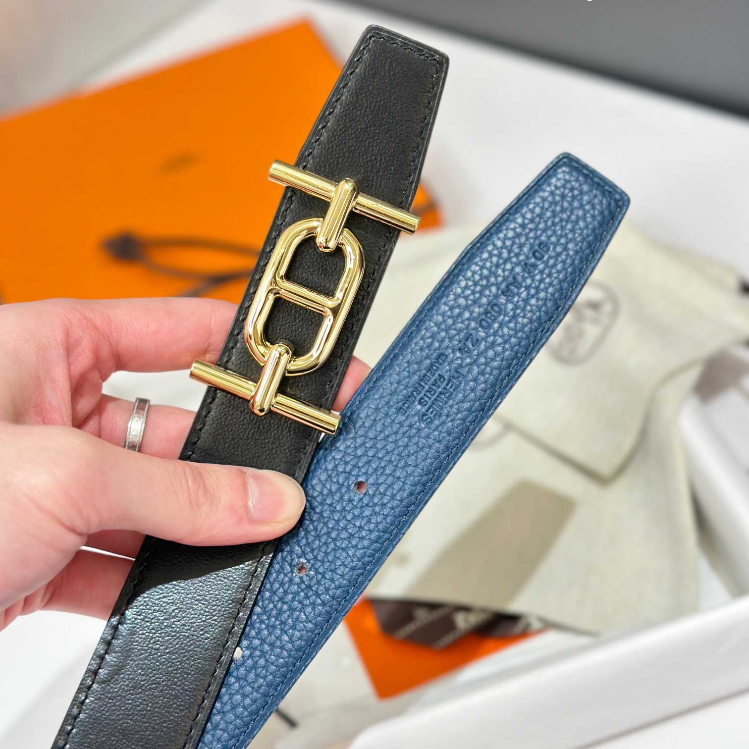 Hermes Ancre Buckle & Reversible Leather Strap 32mm - FashionPlug