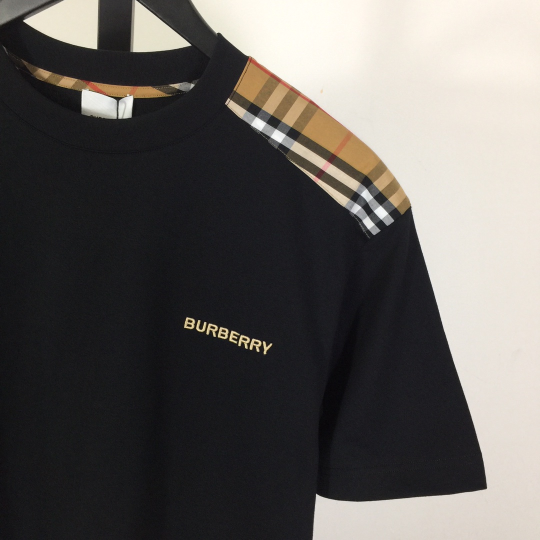 Burberry Check Cotton T-shirt - FashionPlug