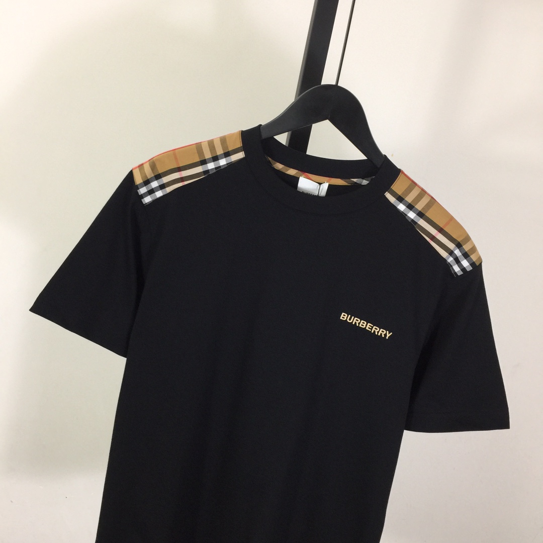 Burberry Check Cotton T-shirt - FashionPlug