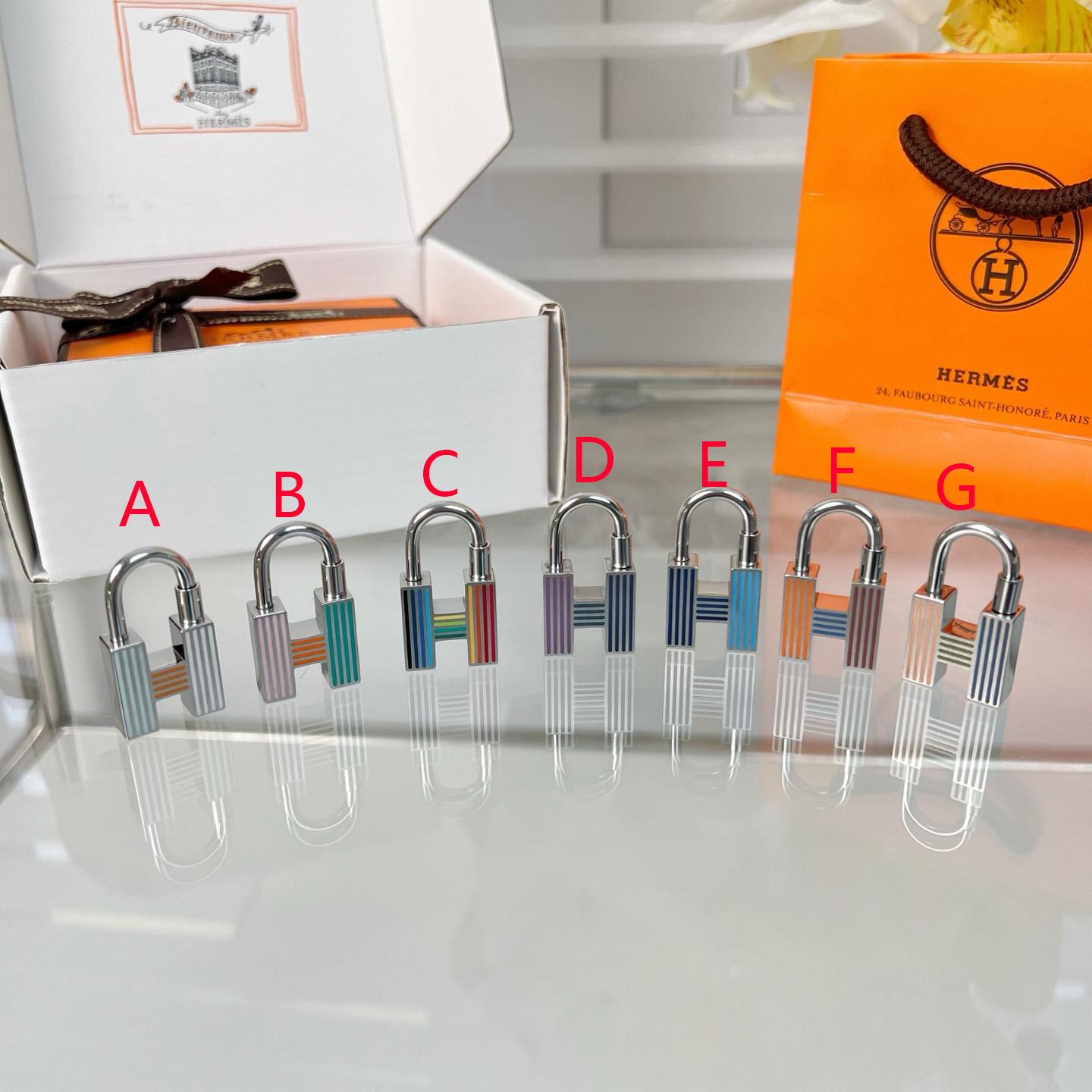 Hermes Cadenas Quizz Rainbow Key Ring - FashionPlug