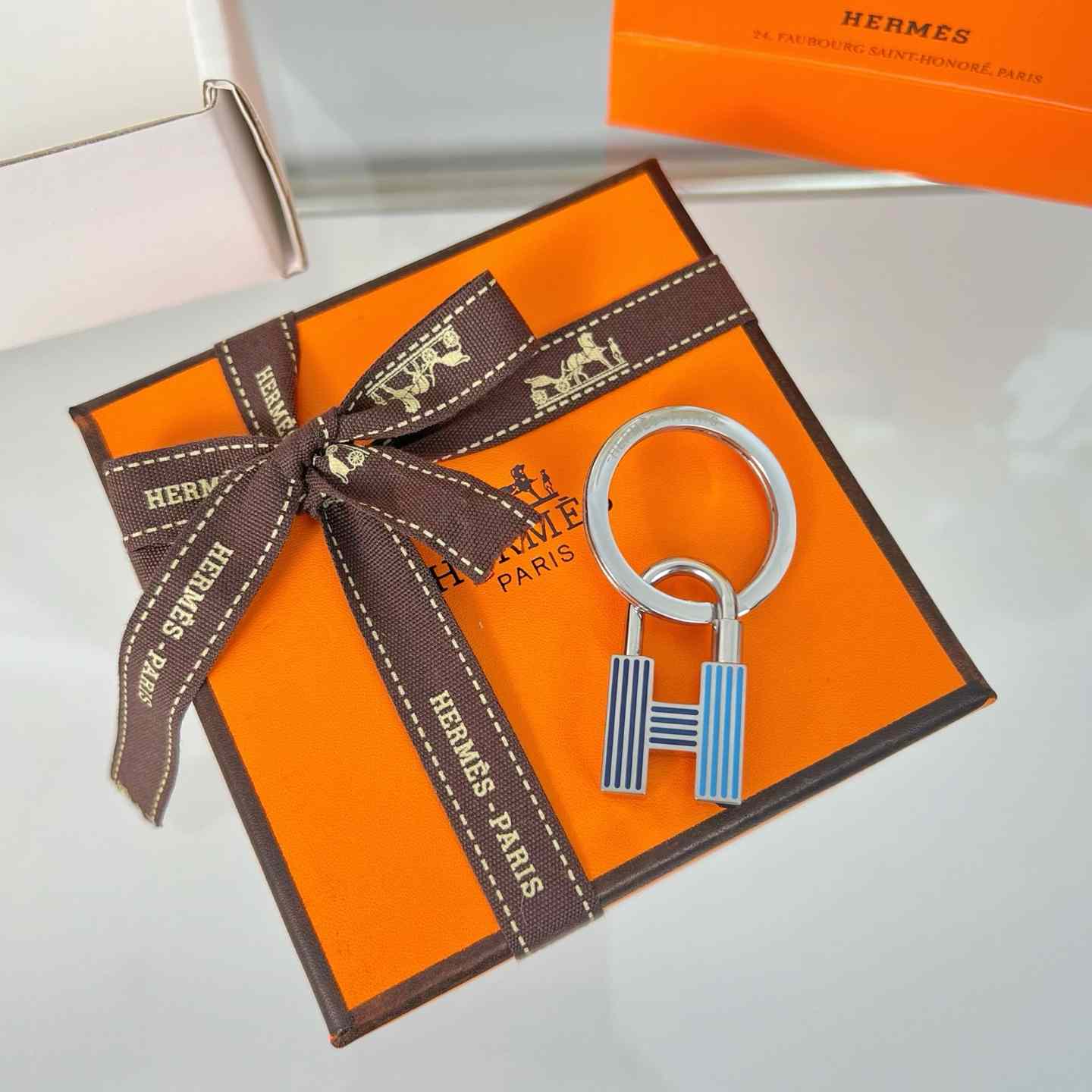 Hermes Cadenas Quizz Rainbow Key Ring - FashionPlug