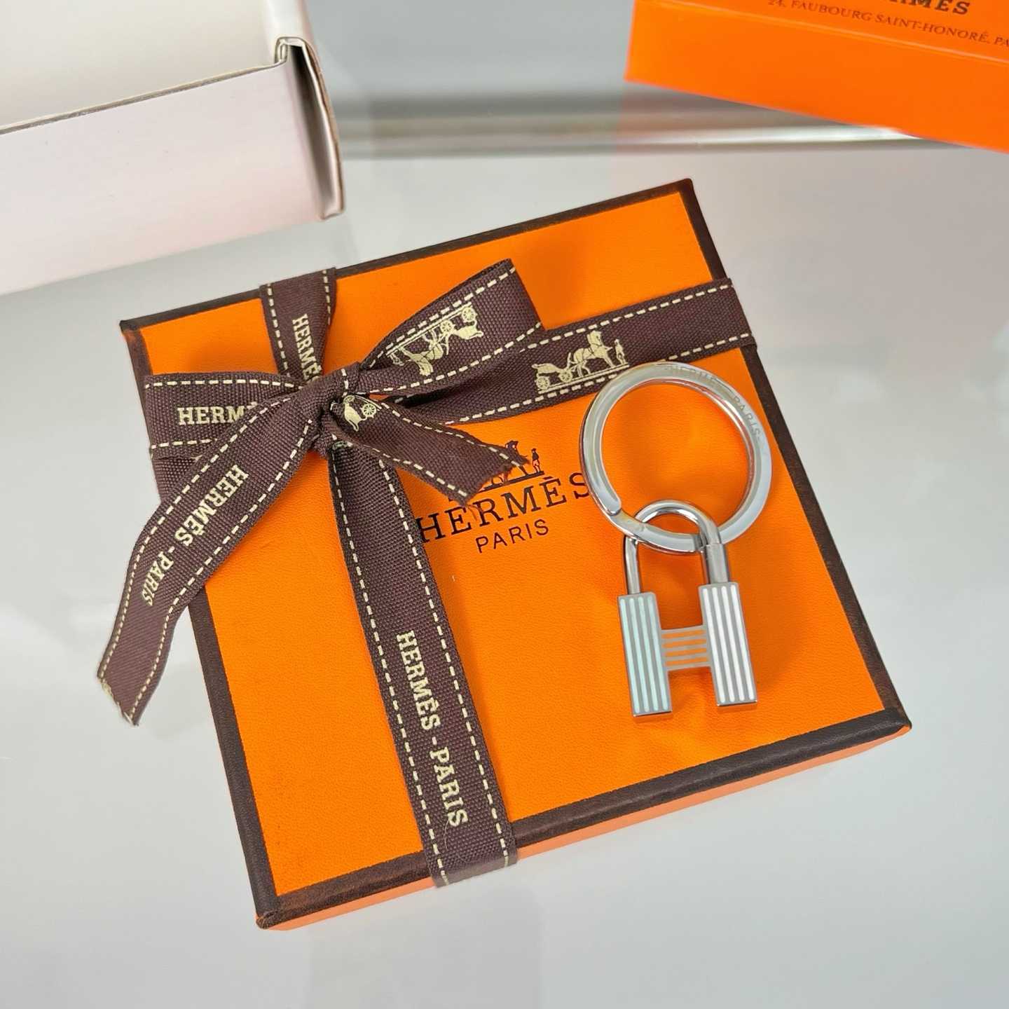 Hermes Cadenas Quizz Rainbow Key Ring - FashionPlug