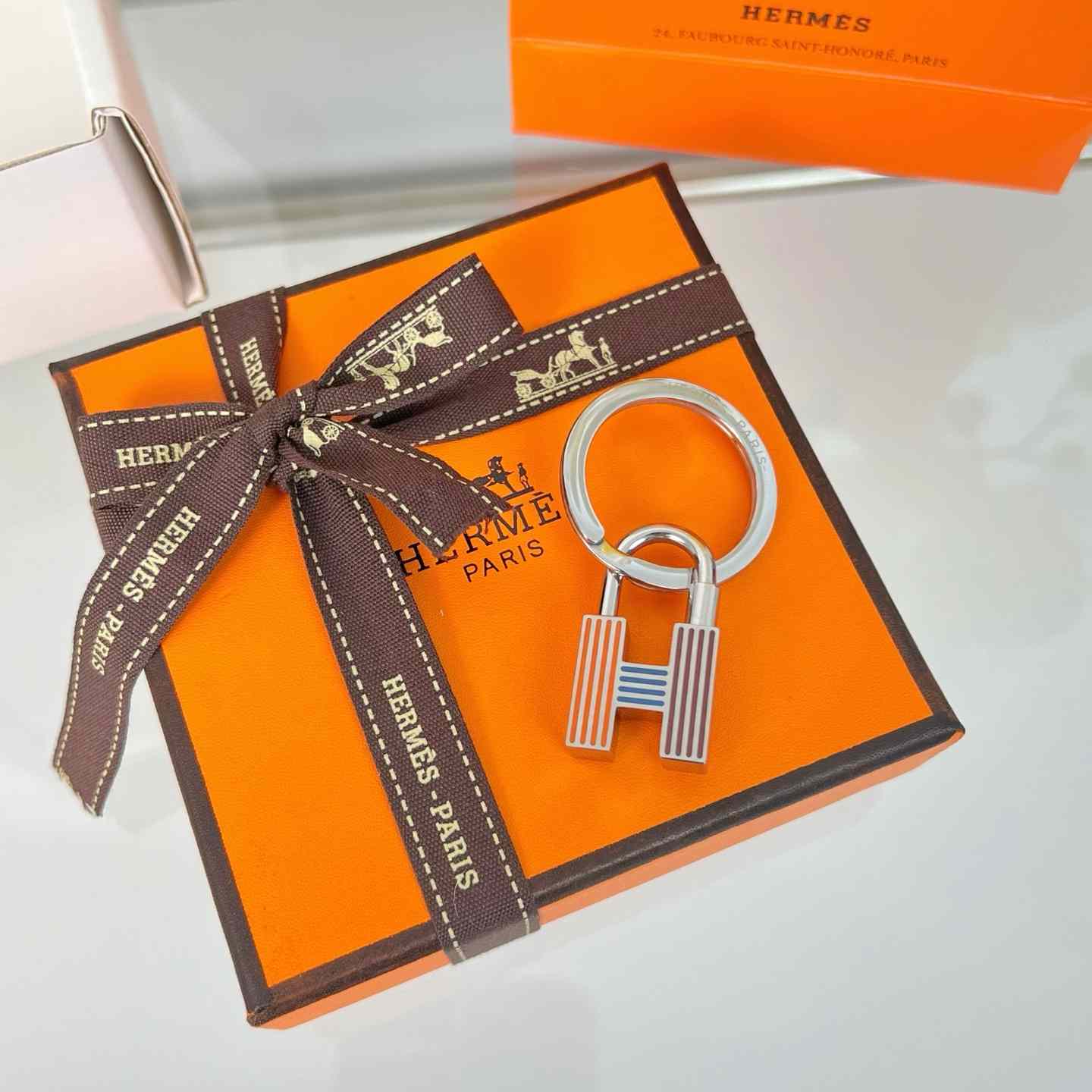 Hermes Cadenas Quizz Rainbow Key Ring - FashionPlug