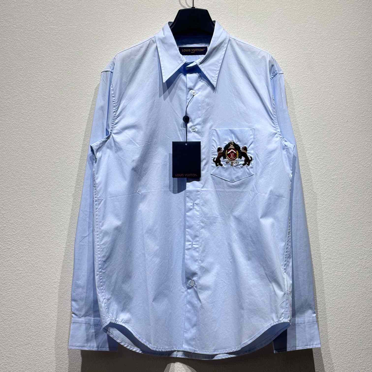 Louis Vuitton Embroidered Long-Sleeved Cotton Shirt   1AGJNG - FashionPlug