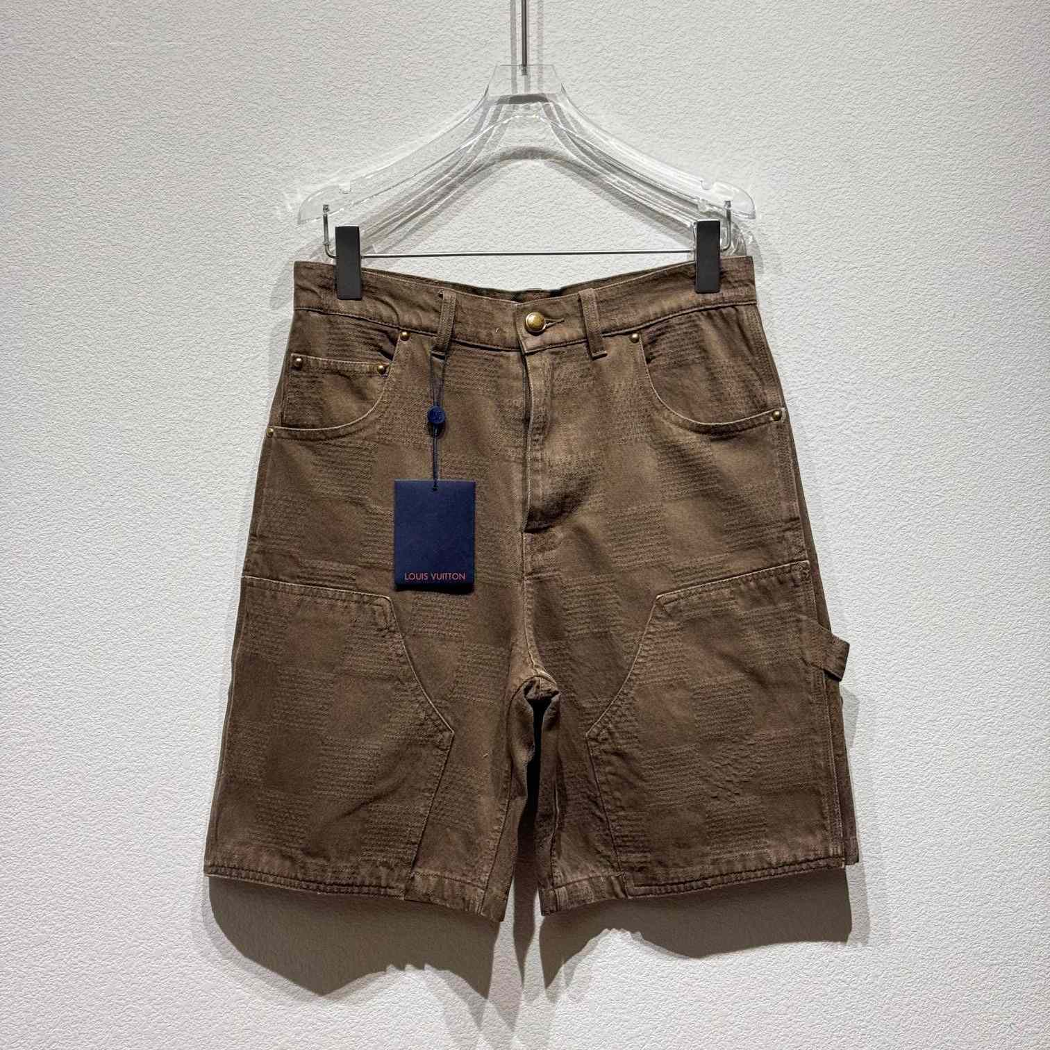 Louis Vuitton Damier Denim Shorts   - FashionPlug