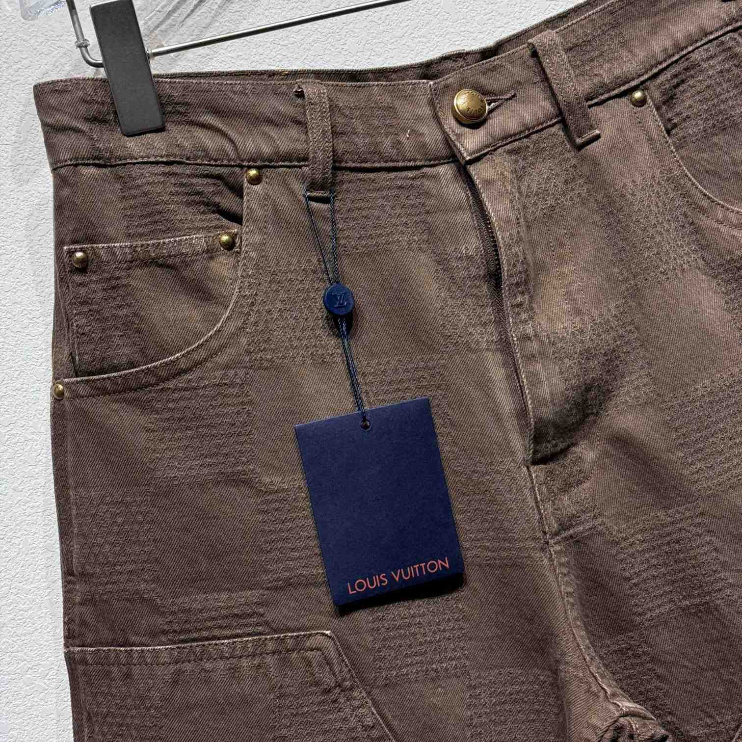 Louis Vuitton Damier Denim Shorts   - FashionPlug