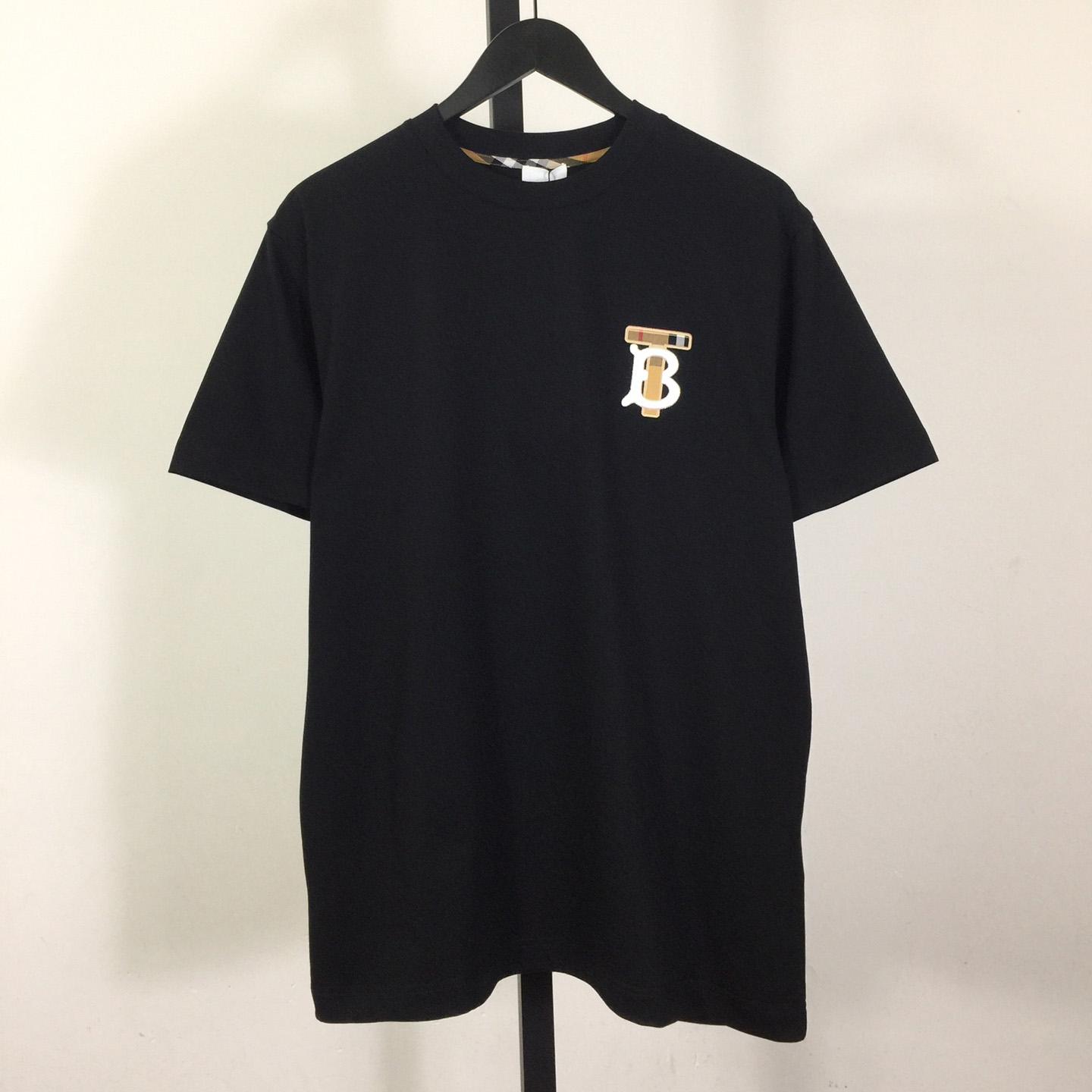 Burberry Embroidered TB Lettering Cotton T-shirt - FashionPlug