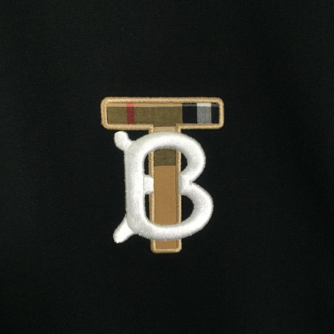 Burberry Embroidered TB Lettering Cotton T-shirt - FashionPlug