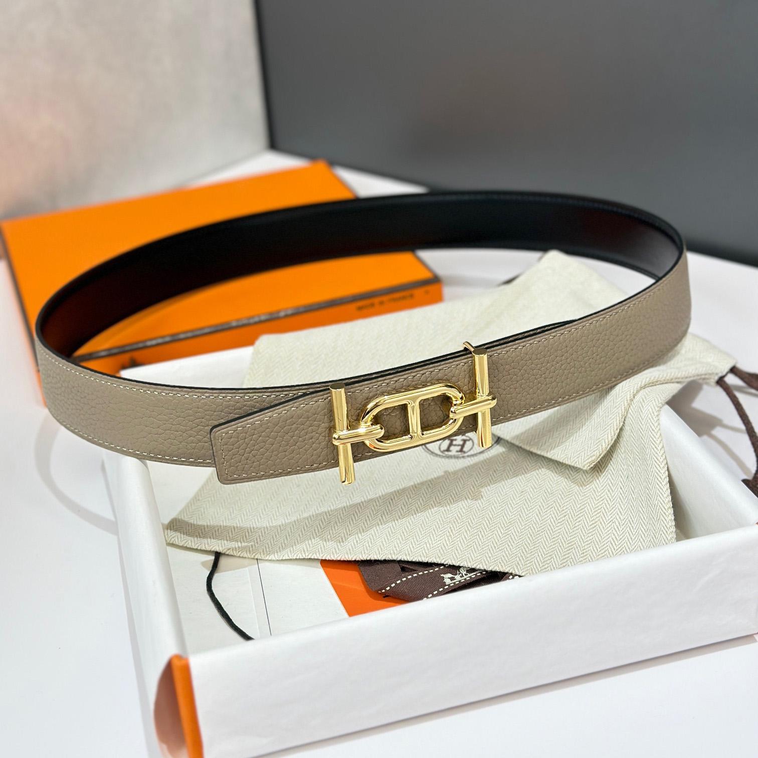 Hermes Ancre Buckle & Reversible Leather Strap 32mm - FashionPlug