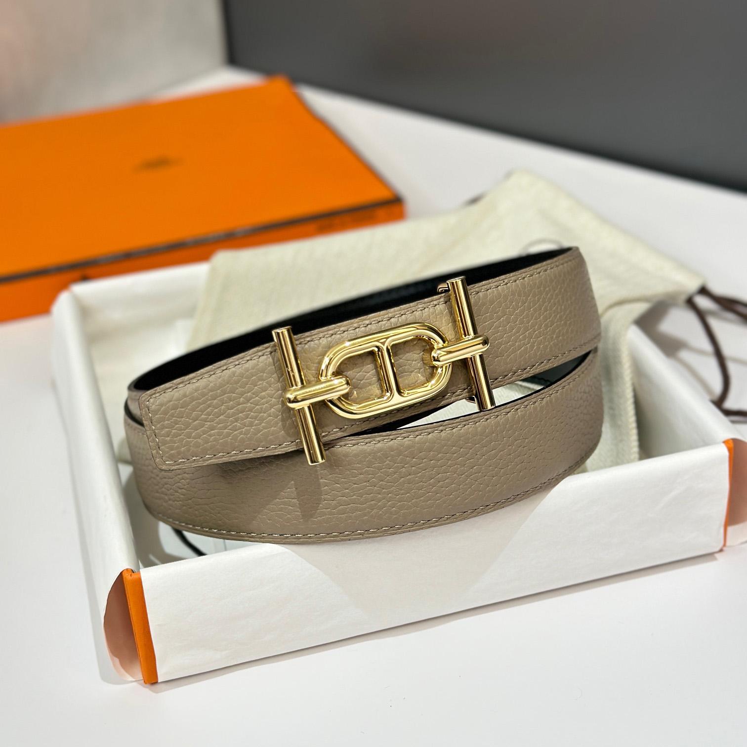Hermes Ancre Buckle & Reversible Leather Strap 32mm - FashionPlug