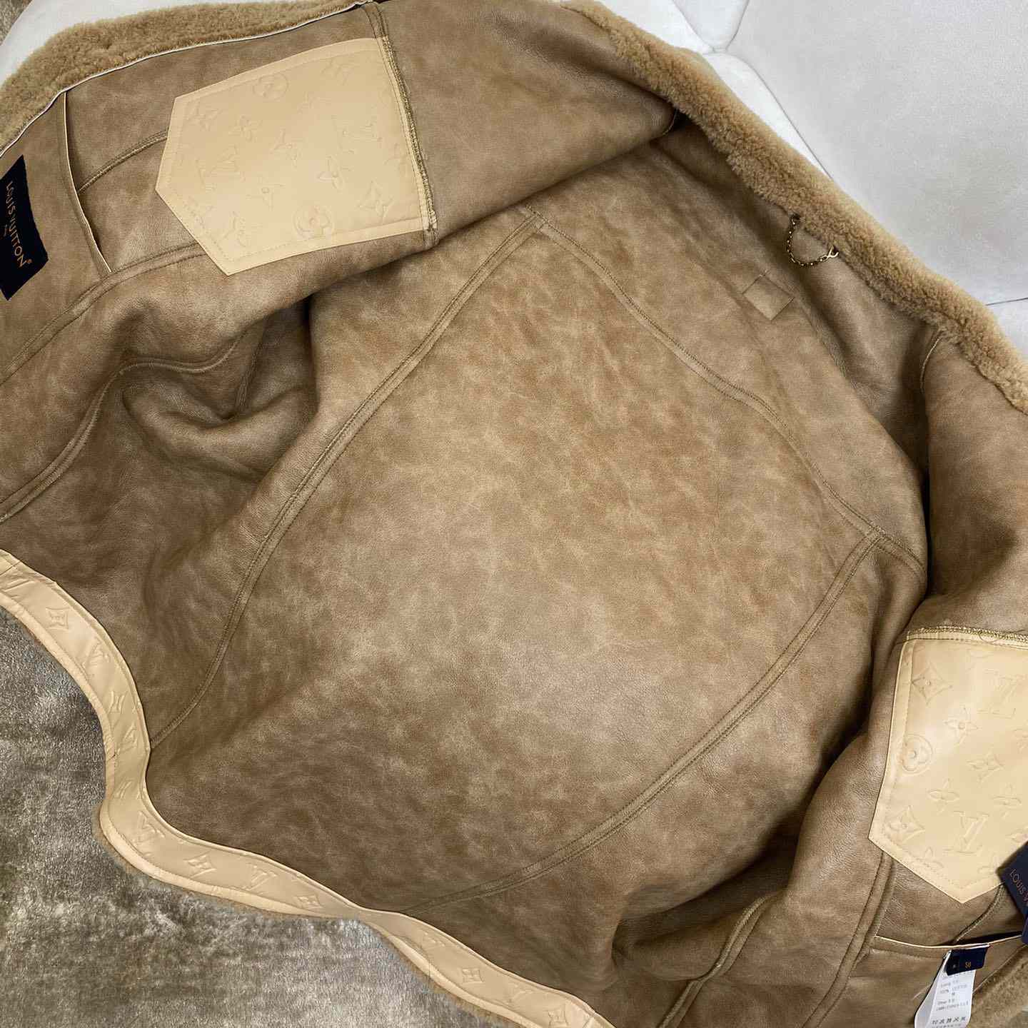 Louis Vuitton Shearling Trucker Jacket   1AGJGD - FashionPlug