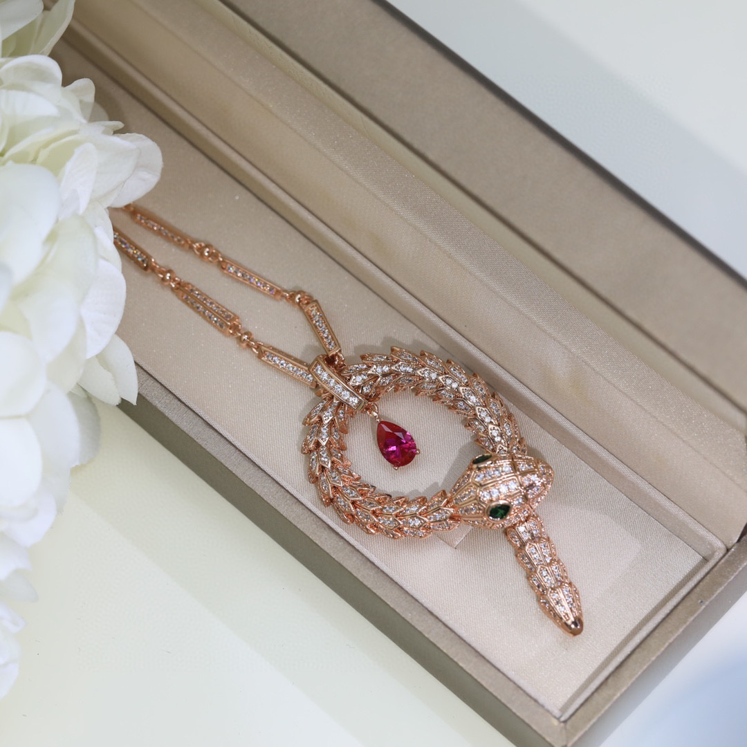 Bvlgari Diamond Snake Necklace - FashionPlug