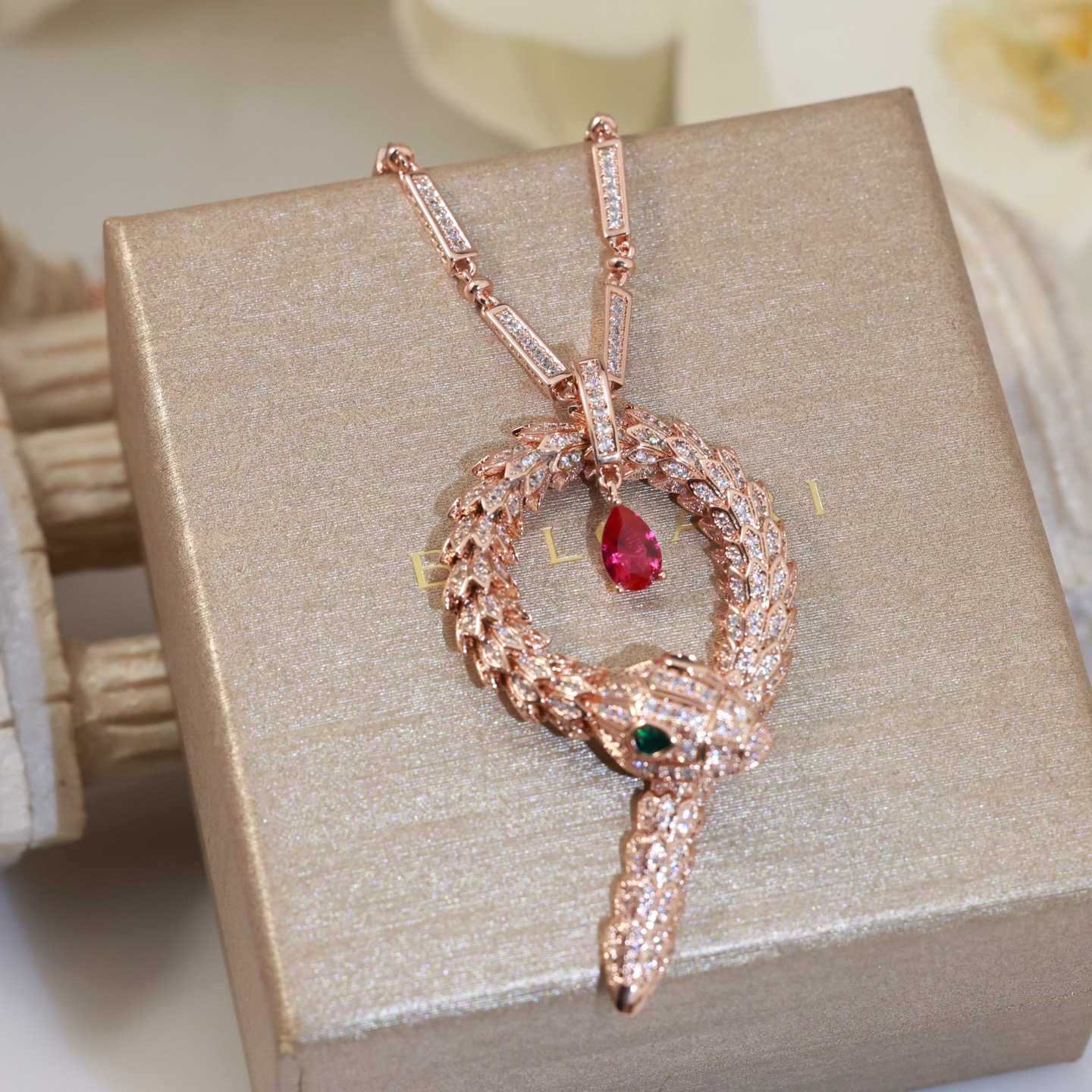 Bvlgari Diamond Snake Necklace - FashionPlug