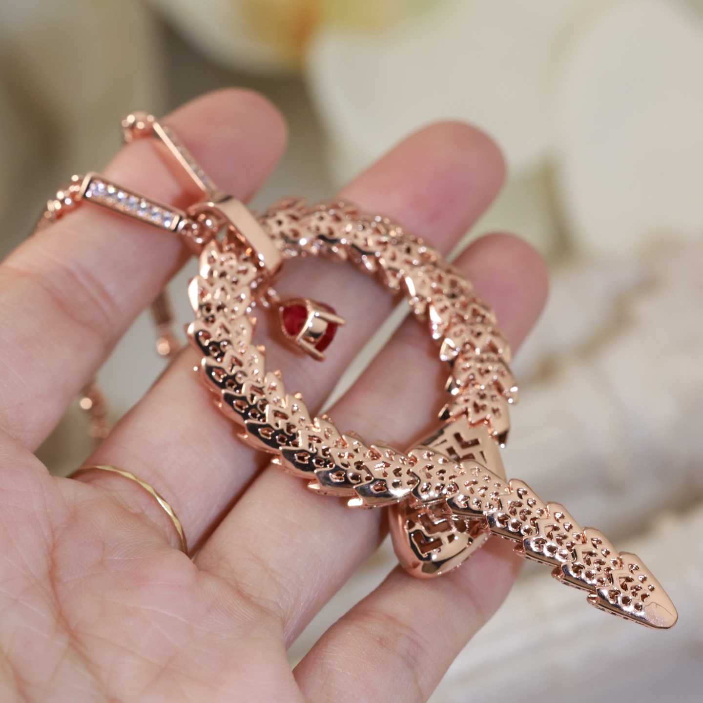 Bvlgari Diamond Snake Necklace - FashionPlug