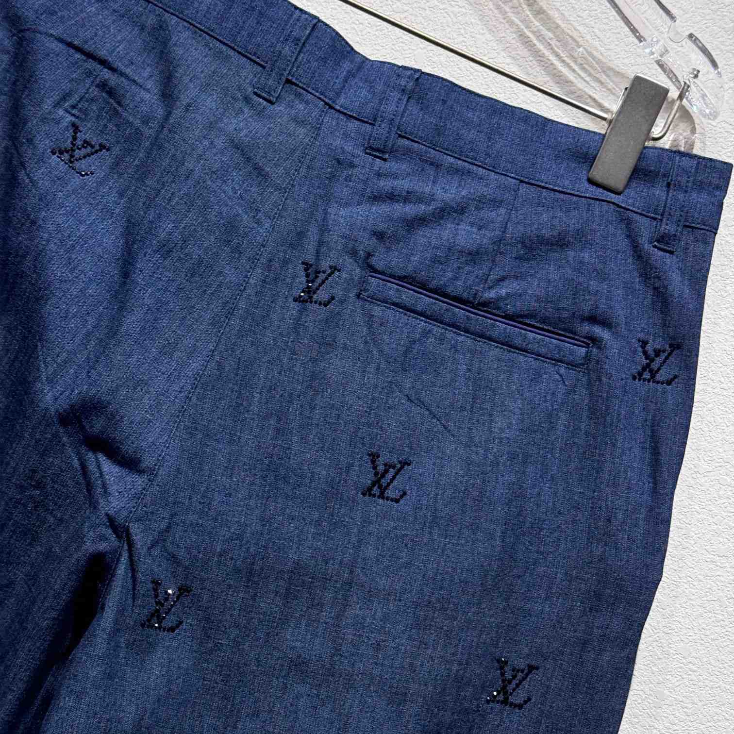 Louis Vuitton LV Blason Embellished Denim Pants  1AGIUN - FashionPlug
