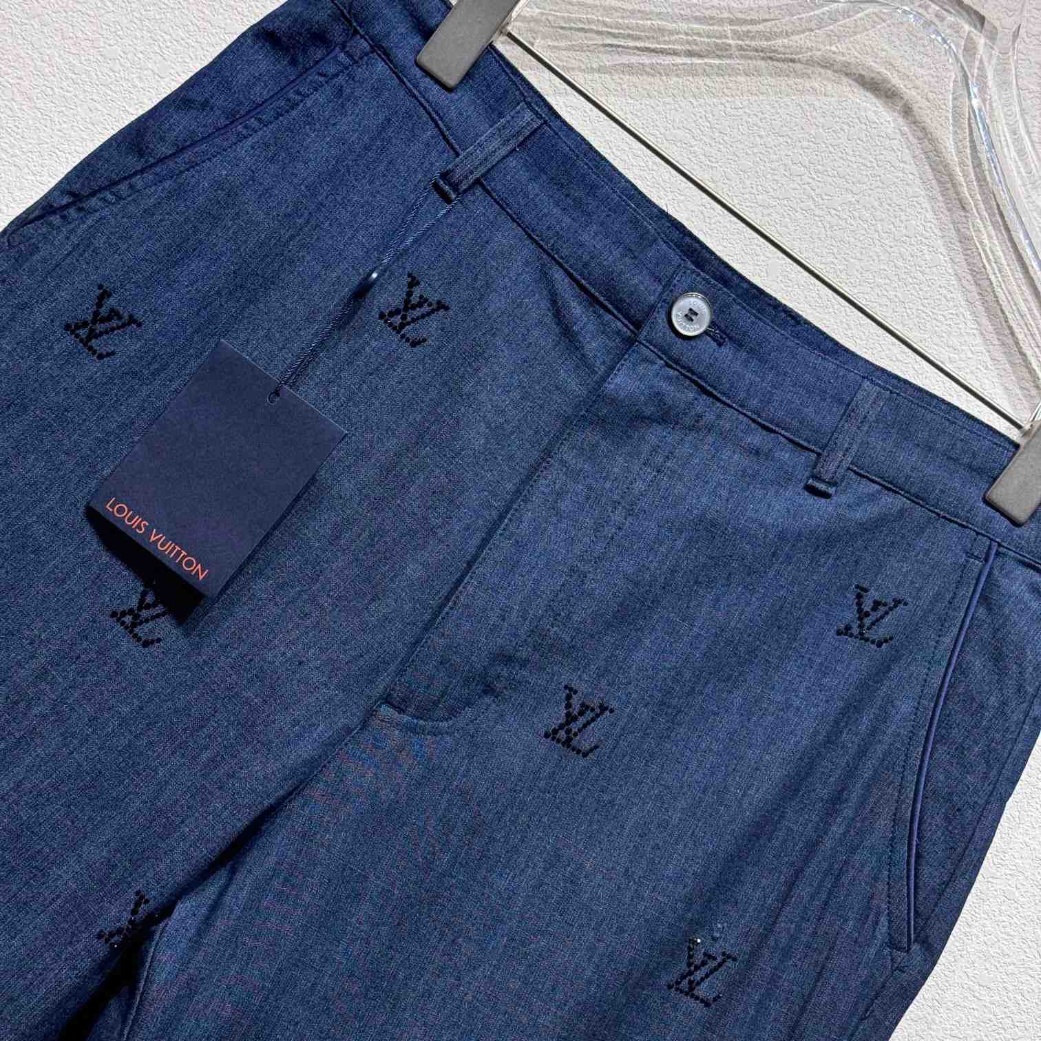 Louis Vuitton LV Blason Embellished Denim Pants  1AGIUN - FashionPlug
