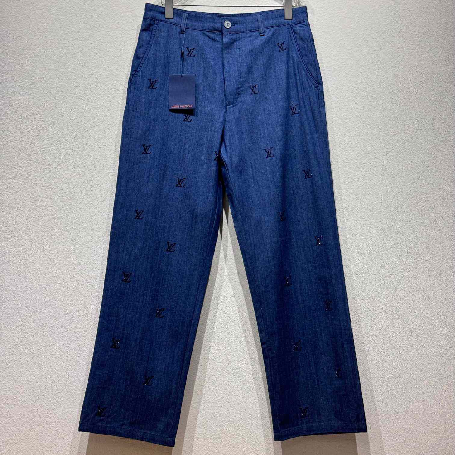 Louis Vuitton LV Blason Embellished Denim Pants  1AGIUN - FashionPlug