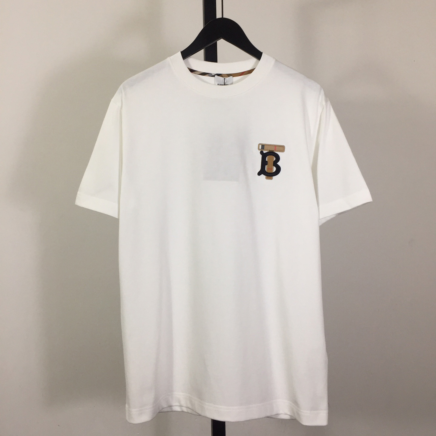 Burberry Embroidered TB Lettering Cotton T-shirt - FashionPlug