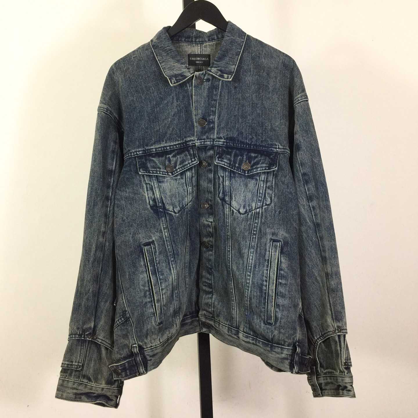 Balenciaga Oversized Jacket In Washed Denim - FashionPlug