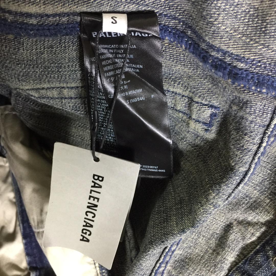 Balenciaga Oversized Jacket In Washed Denim - FashionPlug
