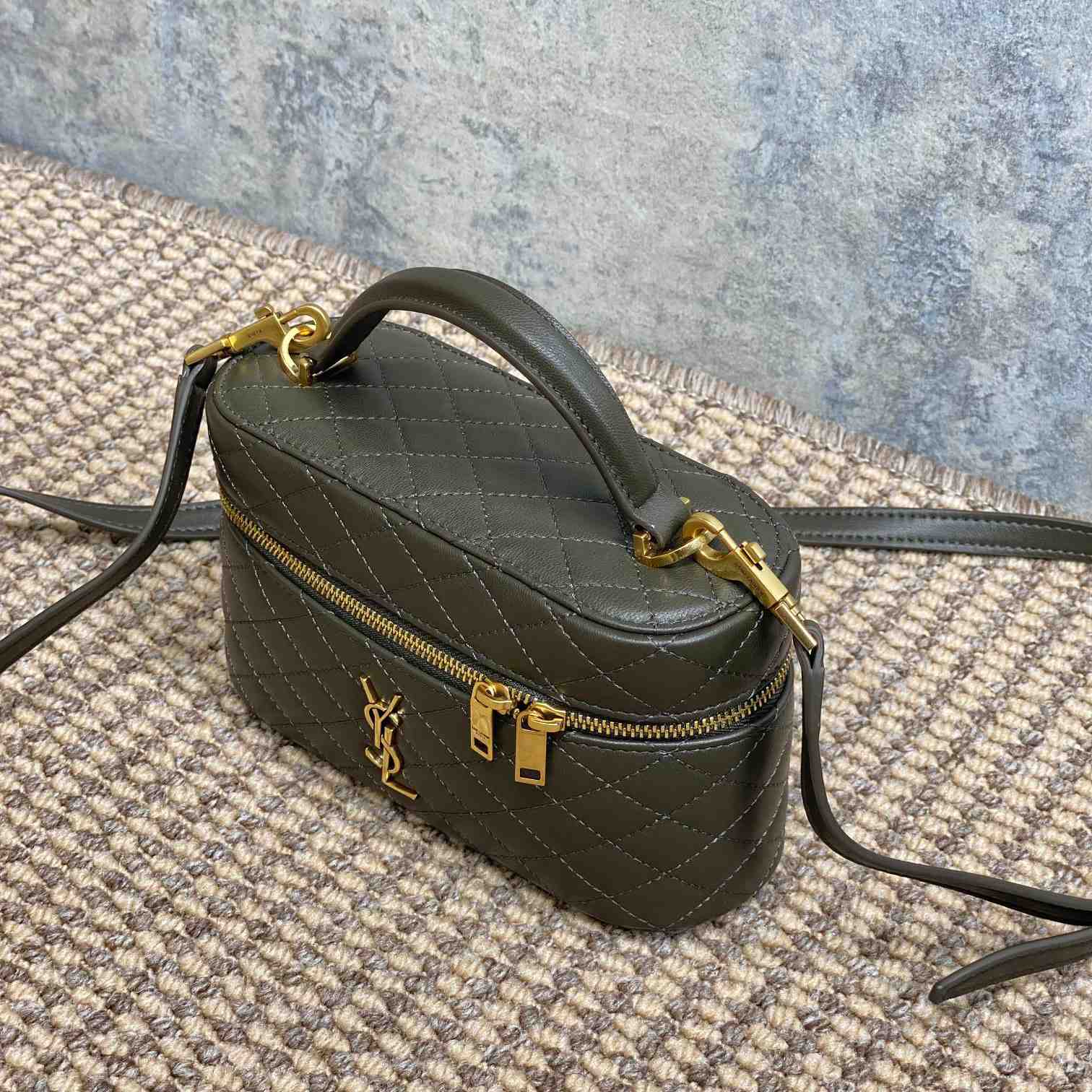 Saint Laurent Gaby Vanity Bag In Lambskin - FashionPlug