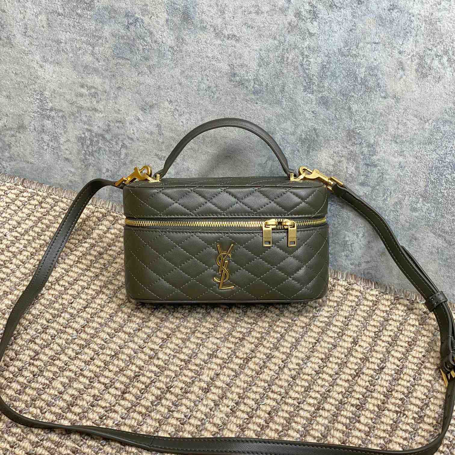Saint Laurent Gaby Vanity Bag In Lambskin - FashionPlug