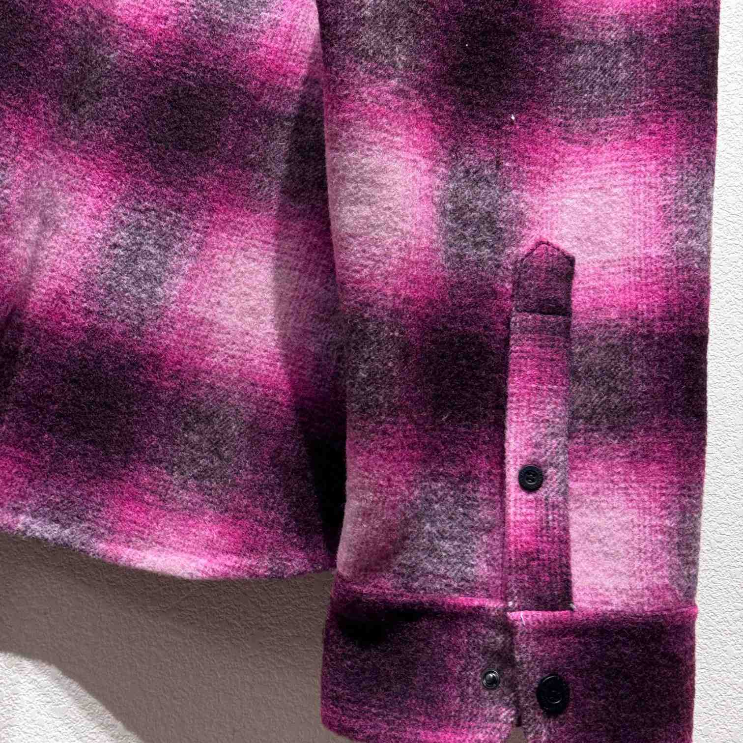 Balenciaga Padded Shirt In Pink And Black Check Flannel - FashionPlug