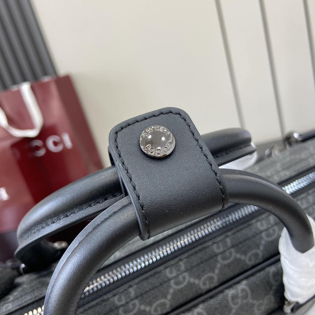 Gucci GG Emblem Medium Briefcase - FashionPlug