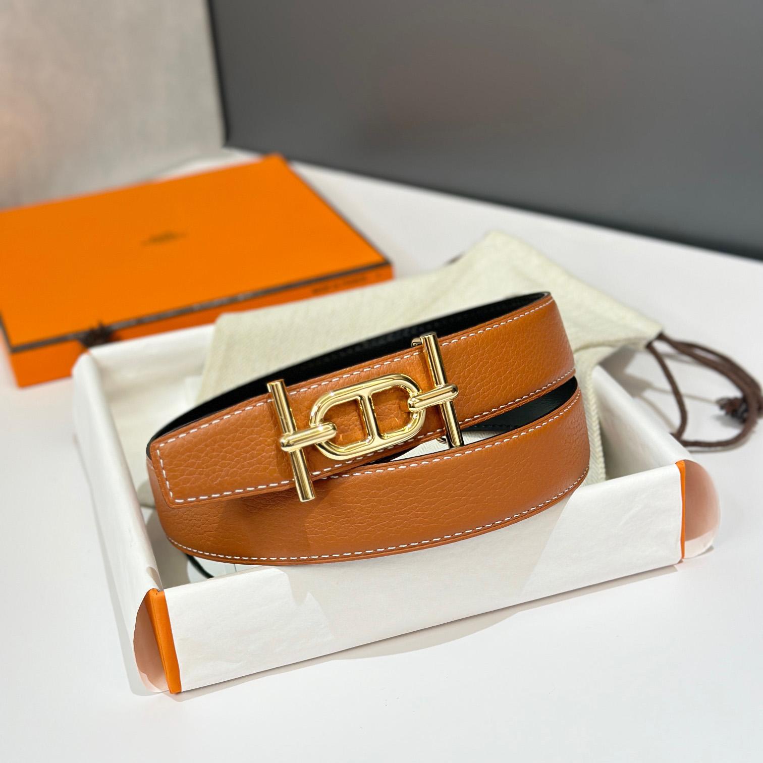 Hermes Ancre Buckle & Reversible Leather Strap 32mm - FashionPlug