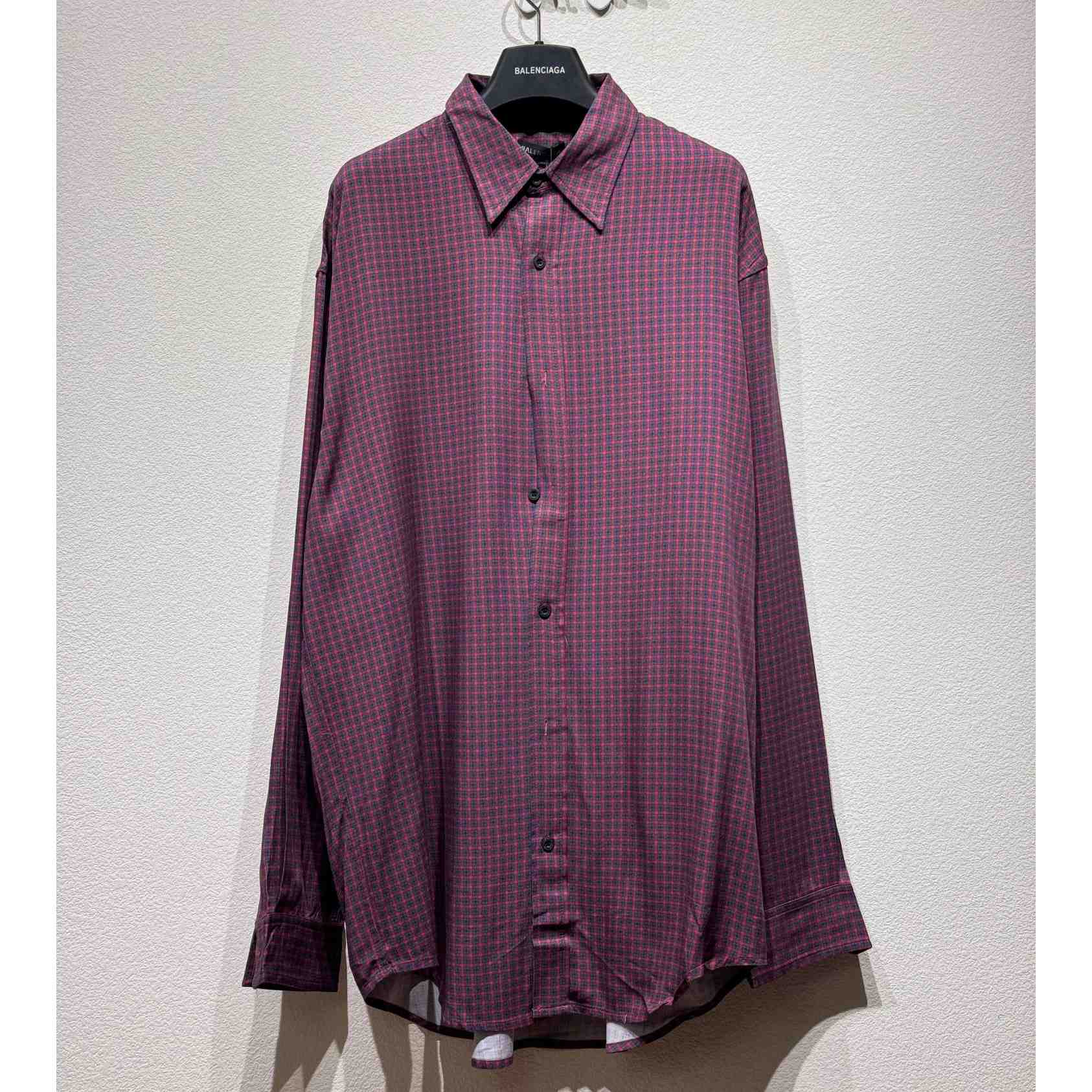 Balenciaga Fluid Shirt In Red And Grey  - FashionPlug