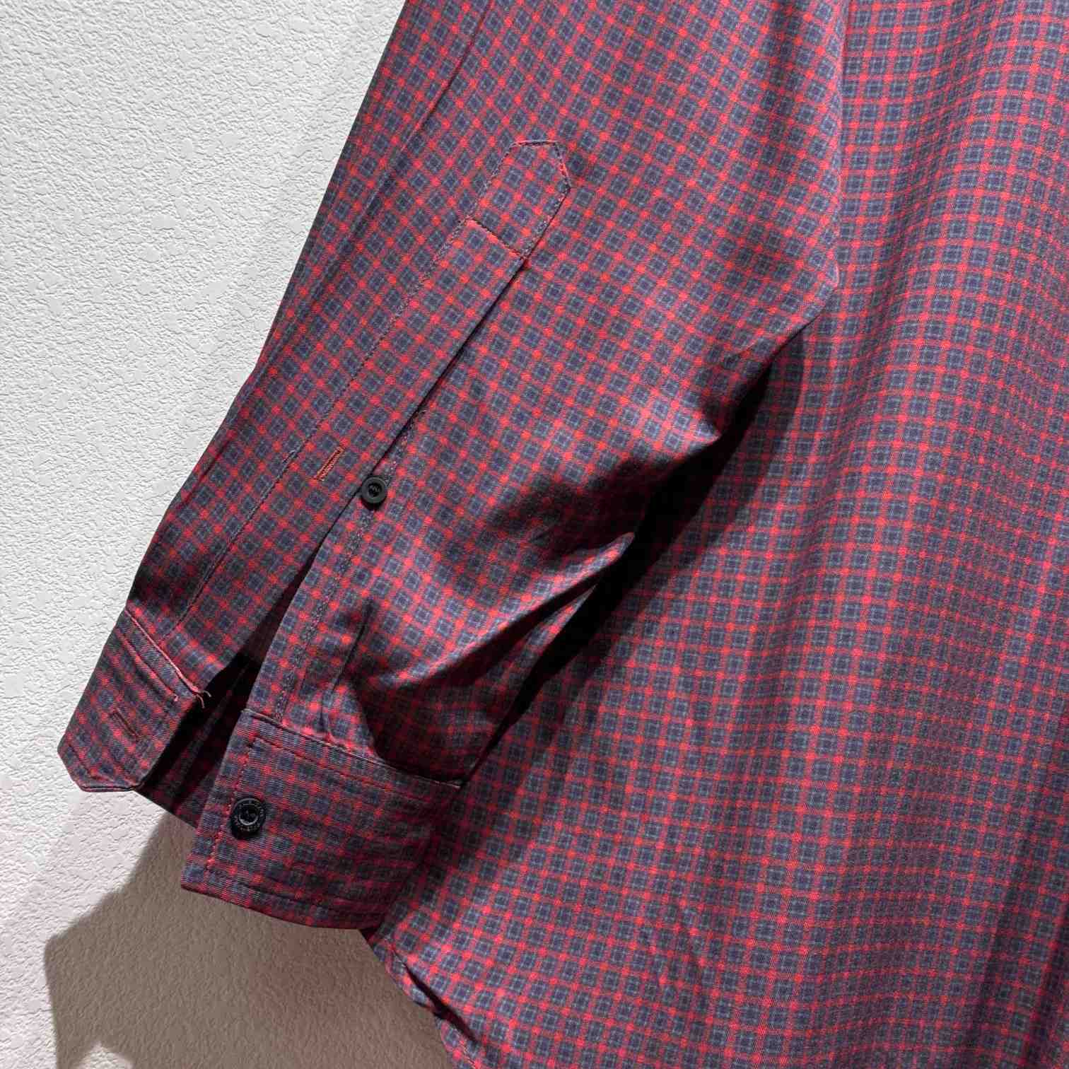 Balenciaga Fluid Shirt In Red And Grey  - FashionPlug