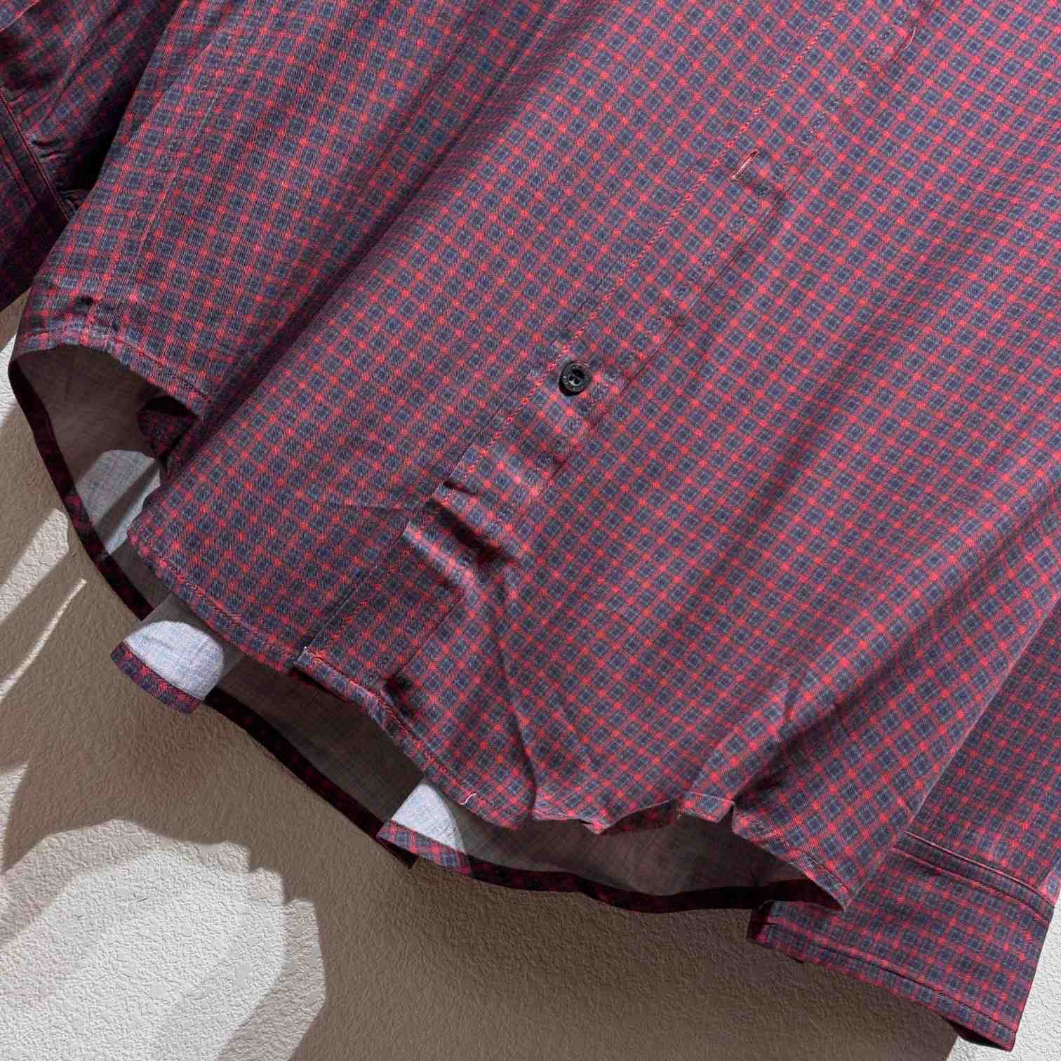 Balenciaga Fluid Shirt In Red And Grey  - FashionPlug