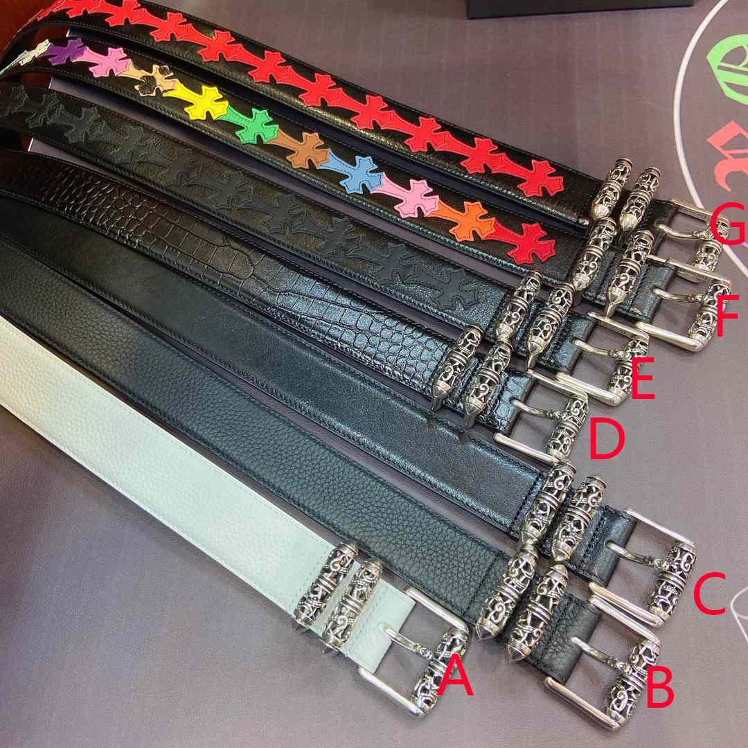 Chrome Hearts Leather Belt   38MM - FashionPlug