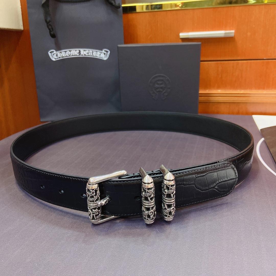 Chrome Hearts Leather Belt   38MM - FashionPlug