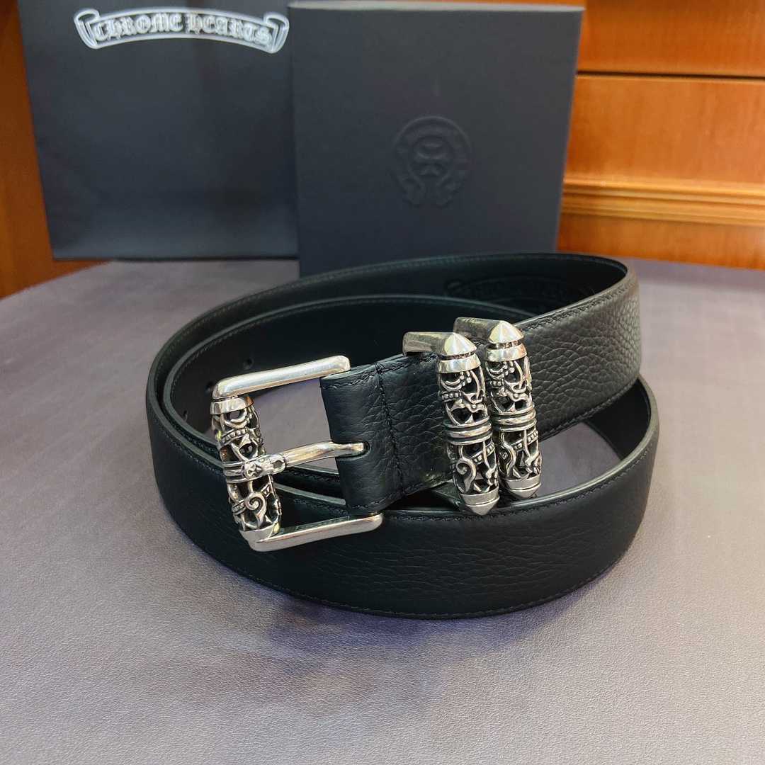 Chrome Hearts Leather Belt   38MM - FashionPlug