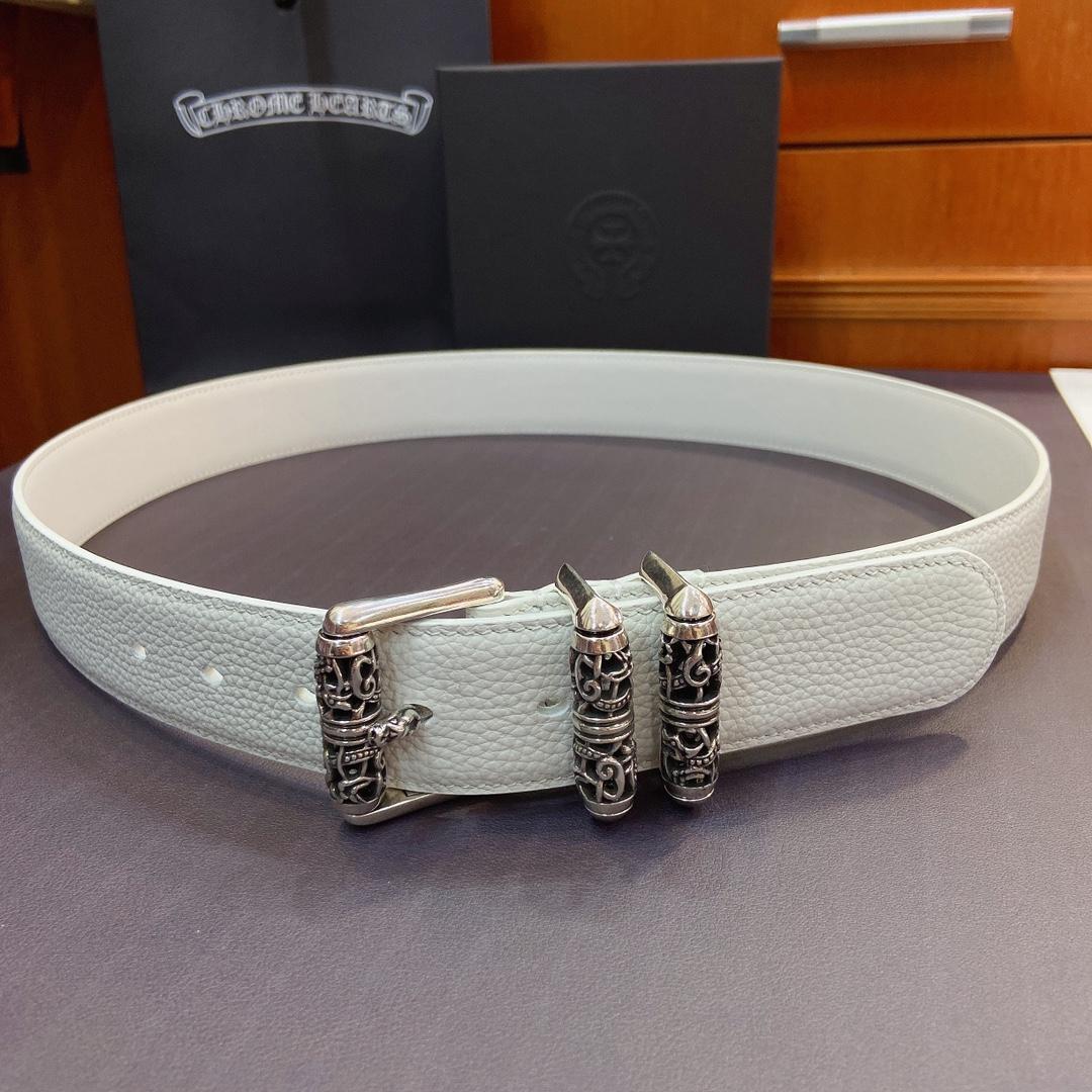 Chrome Hearts Leather Belt   38MM - FashionPlug
