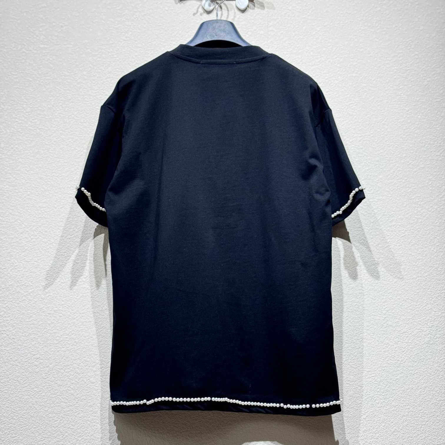 Louis Vuitton Pearl-Embellished Cotton T-Shirt   1AFXOY - FashionPlug