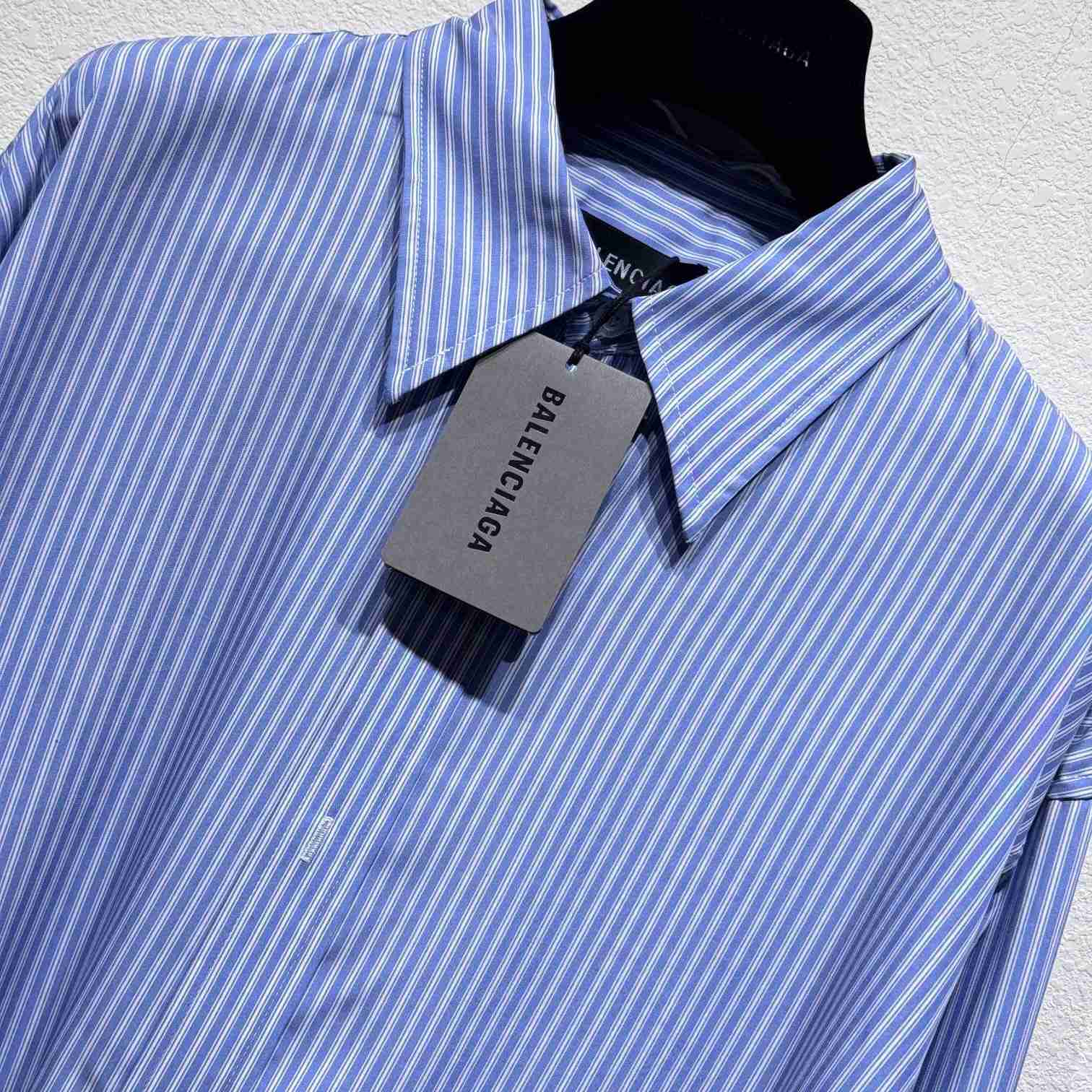 Balenciaga Fluid Shirt In Blue And White - FashionPlug