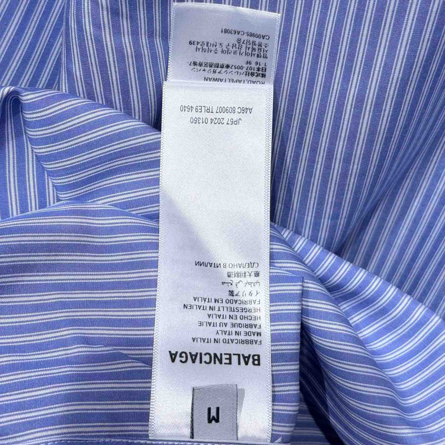 Balenciaga Fluid Shirt In Blue And White - FashionPlug