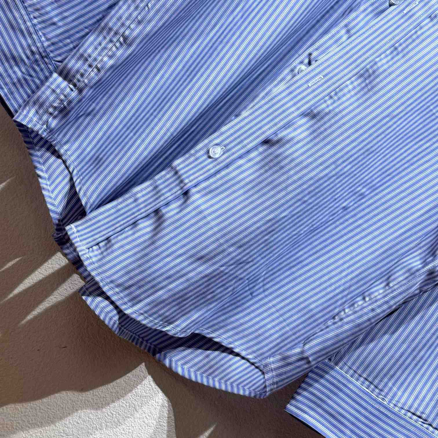 Balenciaga Fluid Shirt In Blue And White - FashionPlug