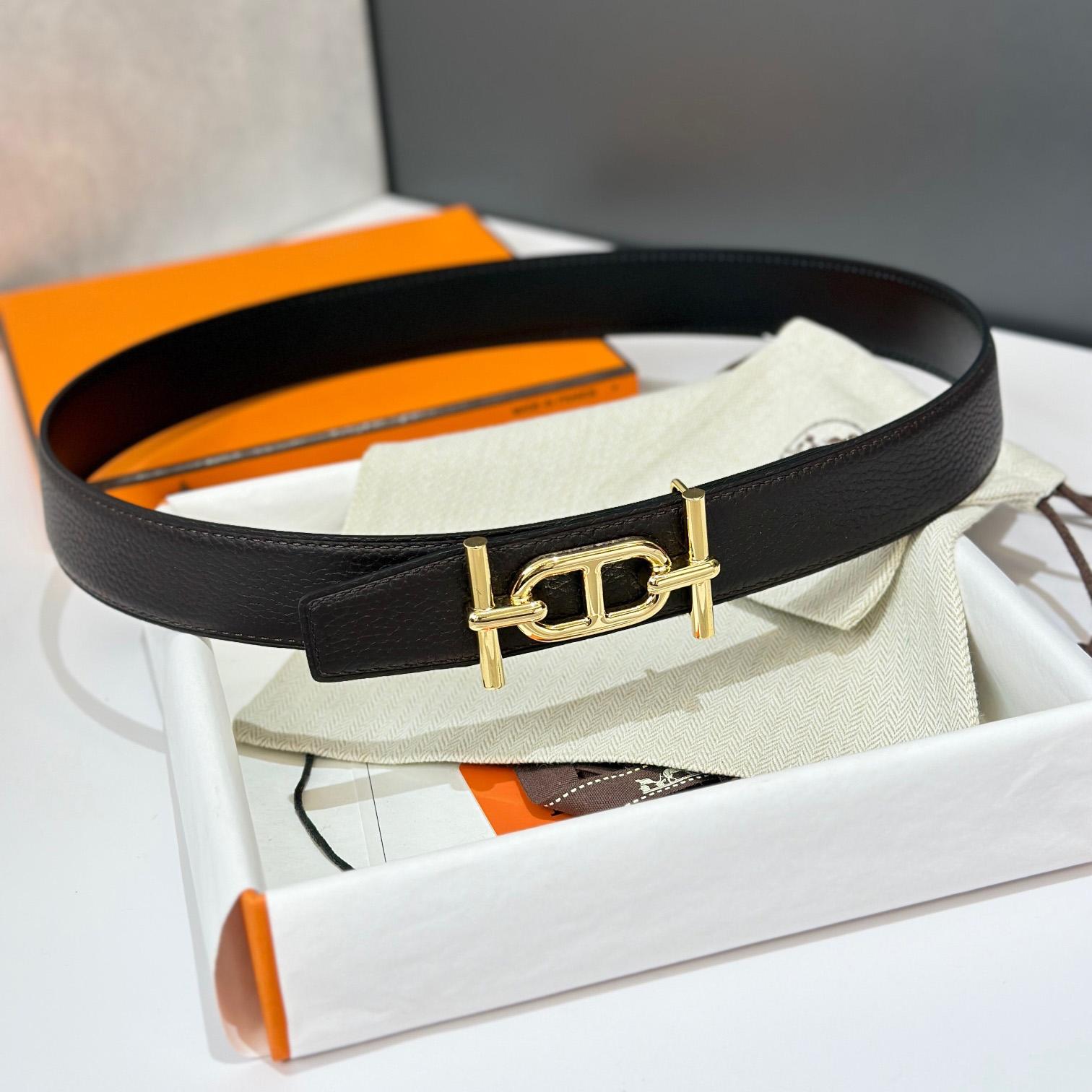 Hermes Ancre Buckle & Reversible Leather Strap 32mm - FashionPlug