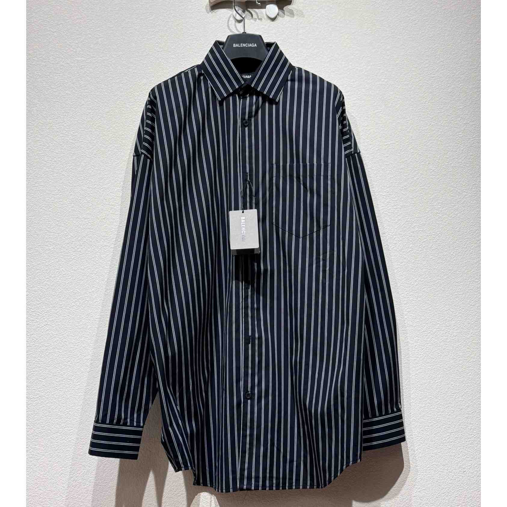 Balenciaga Pinstriped Shirt - FashionPlug