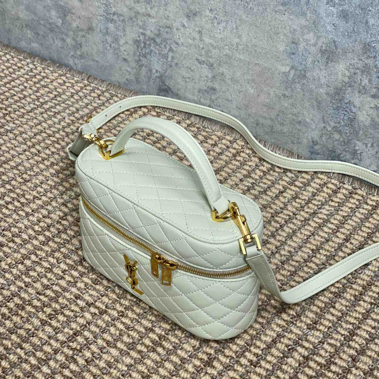 Saint Laurent Gaby Vanity Bag In Lambskin - FashionPlug